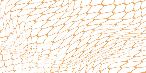 Abstract orange distorted grunge mesh pattern on white background. for sportswear or soccer goal, volleyball net, basket ball hoop, hockey, athletics. net. vector © Tamamul Khair895