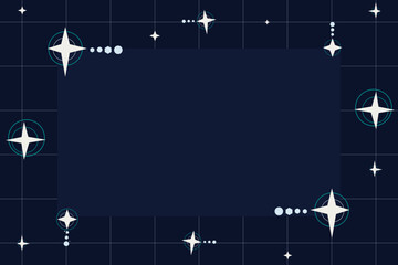 Cyber constellation grid intersecting into a central frame. Dark navy winter holiday corporate tech architecture background template. © The Flat Lab
