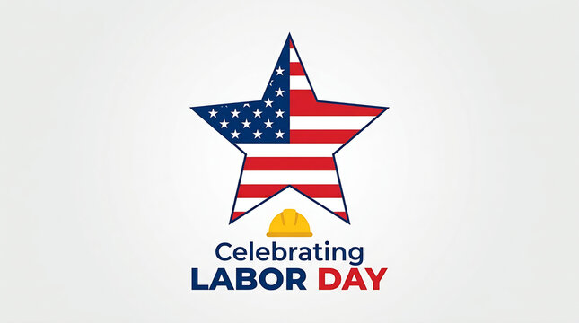 Labor day design with star
