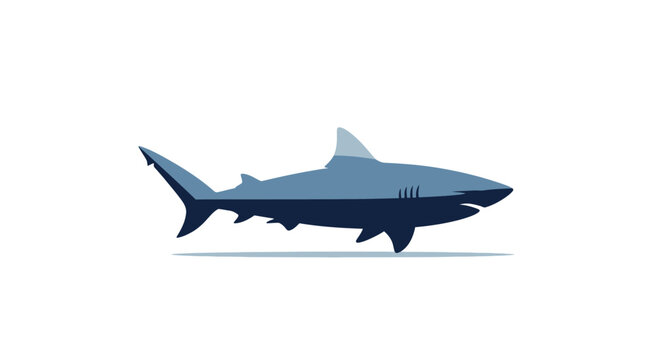 Powerful shark mascot logo illustration.