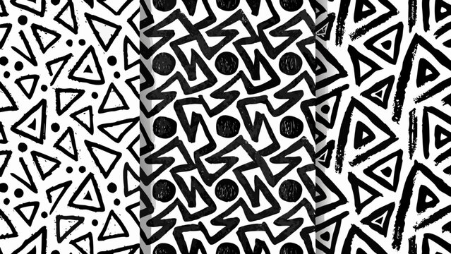 Geometric pattern with triangles and circles a black and white vector illustration abstract triangle circle shapes