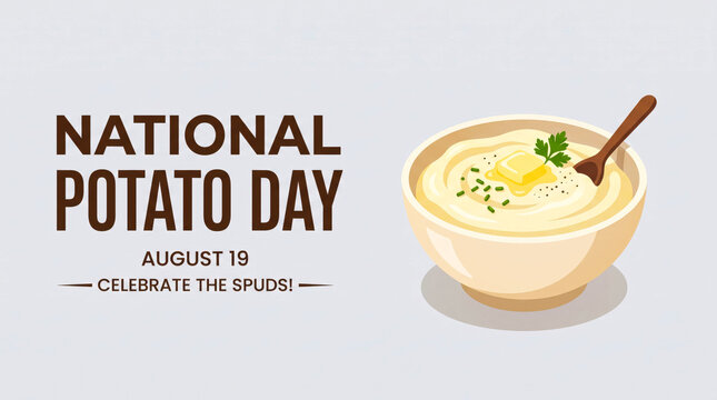 National potato day celebration with potato soup illustration