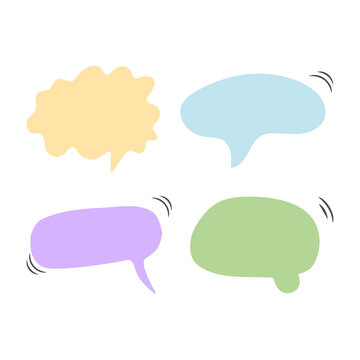 colorful speech bubbles for comics and chat designs with transparent background PNG