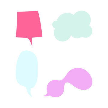 colorful speech bubbles for comics or chat boxes with transparent background PNG