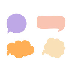 Obraz premium colorful speech bubbles for chat or dialogue on transparent background PNG