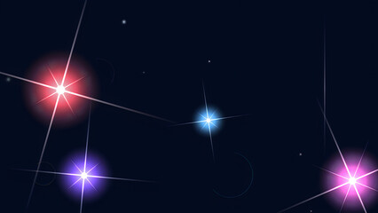 Abstract space background with colorful glowing stars © Mst