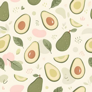pastel avocado pattern, trendy social media aesthetic