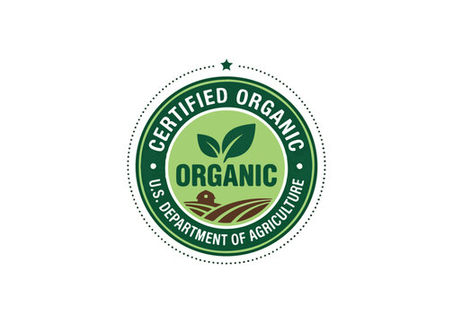 US Department of Agriculture certified organic logo seal sticker