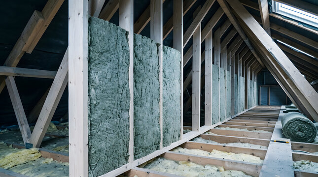 Loft conversion party wall fire barrier installation | Attic insulation with mineral wool between timber rafters | Fire safety regulations for residential roof construction | Energy efficient home ren