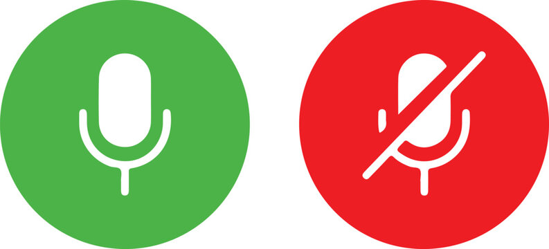Microphone and mute icons.