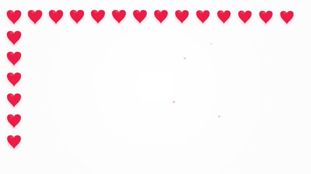 The heart design features multiple small hearts arranged vertically and horizontally on white.