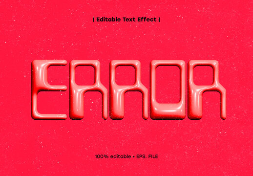 Glossy Red Melting Bubble Text Effect