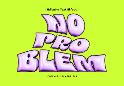 Inflated Purple Balloon Bubble Text Effect