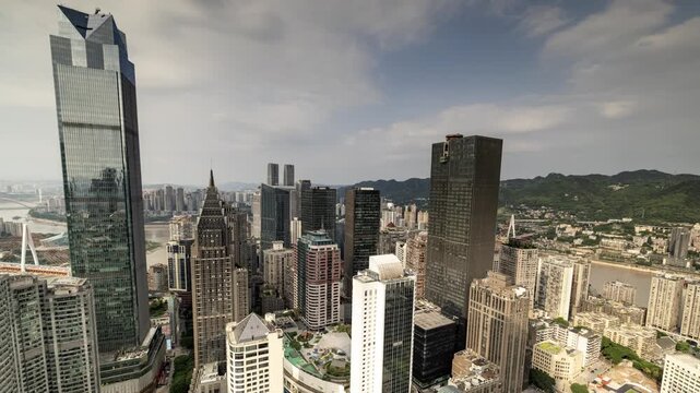 Chongqing cyberpunk city skyline fast loop