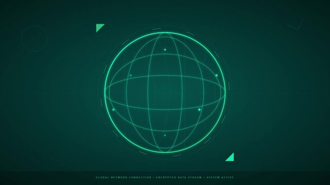 digital global network connection world map animation