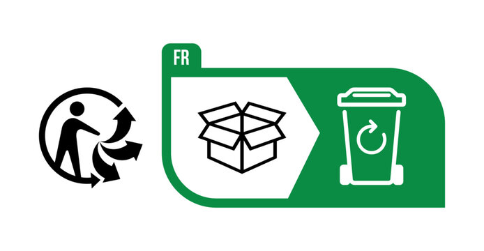 Triman Logo for the recycling of box in France Vector Sign