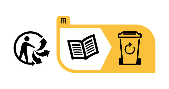 Triman logo information recyclable france logo vector sign