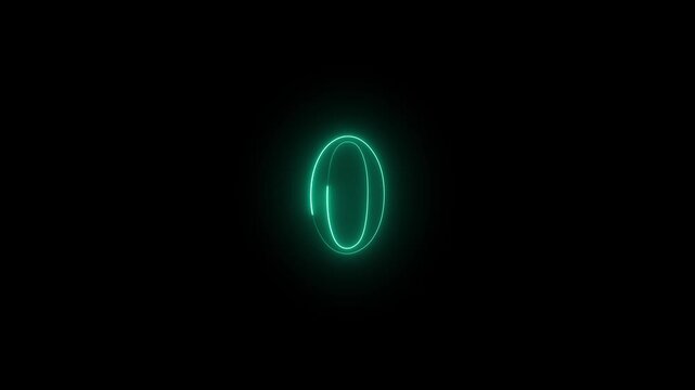 Go countdown animation on black screen. Bright neon Go timed animation. Seconds countdown timer for game concept.
