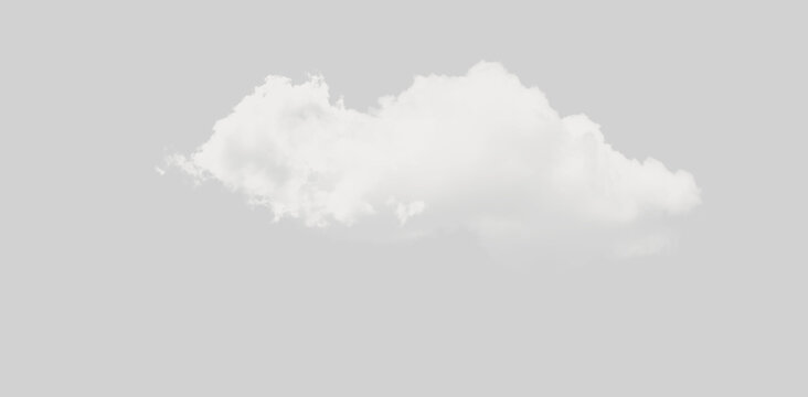  Fluffy white cloud floating on a transparent background with no other elements