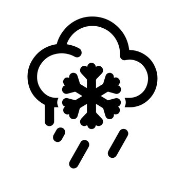 Cloud with snowflake and raindrops icon representing mixed precipitation