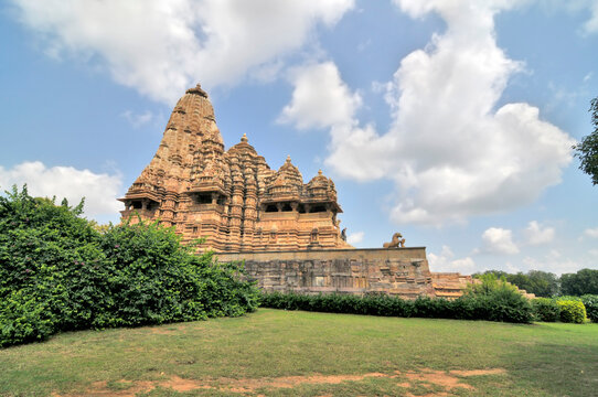 The Kandariya Mahadeva Temple the largest and most ornate Hindu temple in the medieval temple group found at Khajuraho in Madhya Pradesh, India. 