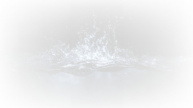 Water splashing on a transparent background during a calm and bright moment in the day