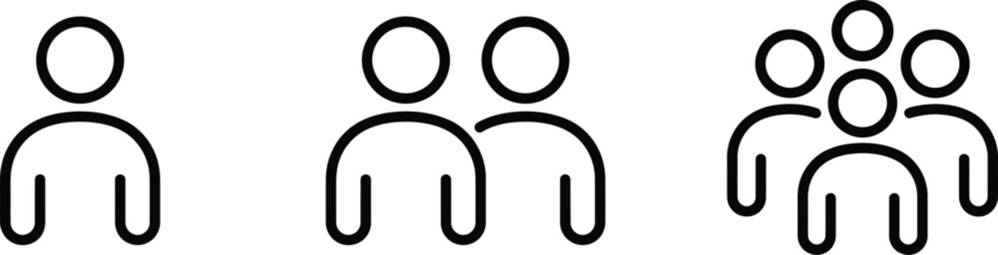User icons set single duo and group representation scalable vector graphics