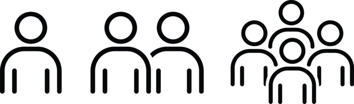 Family group icons illustration of increasing family size