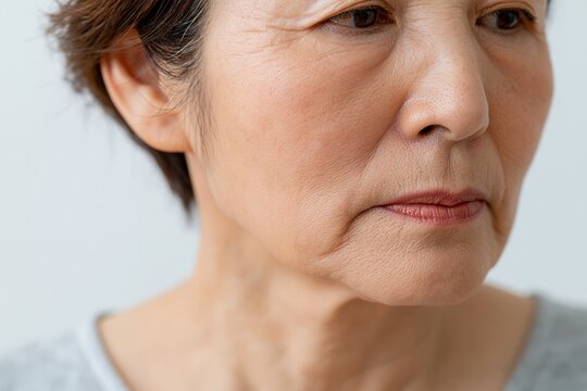 中高年日本人女性が抱える加齢による肌のシワやたるみの悩み