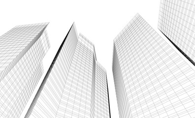Fototapeta premium abstract background with skyscrapers in the city