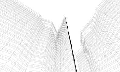 Fototapeta premium abstract background with skyscrapers in the city