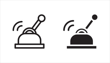 Minimal joystick controller icon set, collection in outline and solid styles. Perfect for gaming, arcade, control systems, simulator, console, technology, and interface projects. © MDS09
