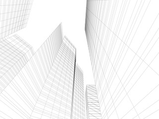 Fototapeta premium abstract background with skyscrapers in the city