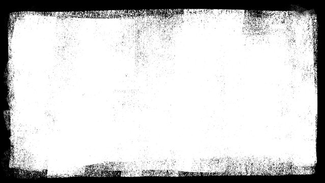 Frame border designed with black and white heavy grunge texture as abstract distress background layout. Hand drawn messy paint edge element for banner isolated decoration graphic clip art.
