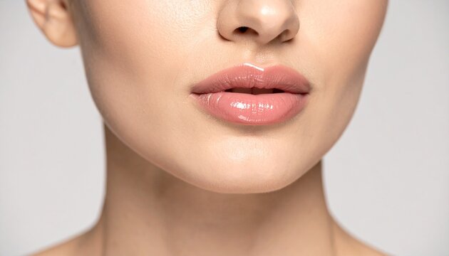 保湿リップバームを塗る美容ケアと健康的な唇・顔なし下半顔構図 / Japanese Woman Lower Face Macro &mdash; Nourishing Lip Balm Application, Plump Hydrated Lips, Lip Care Beauty Wellness, Dewy Finish, Cinematic Close-Up, No Full Face