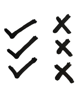 check mark and cross