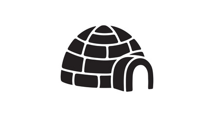 Igloo Silhouette Against A White Background Silhouette © MdMosharef