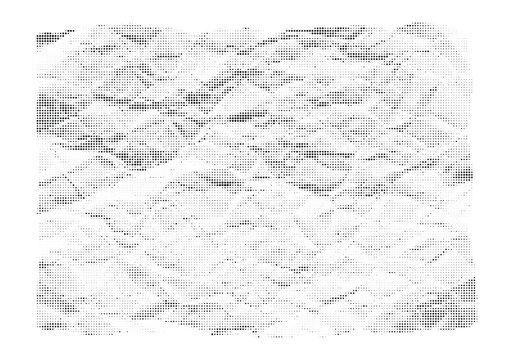 Abstract landscape texture created with irregular halftone dot pattern.