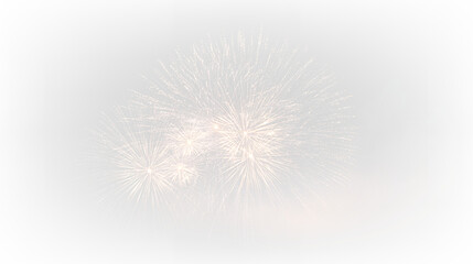Obraz premium Bright fireworkburst on transparent background with glowing particles spreading outwards at night