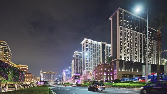 macau casino skyline from street view