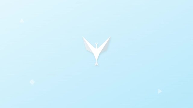abstract origami bird flying vector motion background
