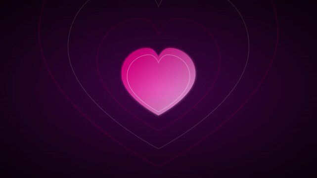 abstract pulsing geometric heart icon vector animation