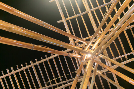 Artistic Bamboo Ladder Structure from Below