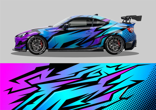 Dynamic abstract geometric vector graphic for vehicle vinyl wrap.