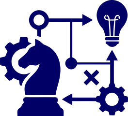 Chess Knight Strategy Planning Gear Icon © admds