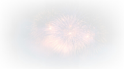 Fototapeta premium Fireworks display with bright colors bursting in the night sky against a transparent background