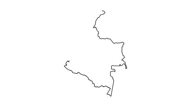 Colombia country map outline animation showing geographical borders on white background clip.