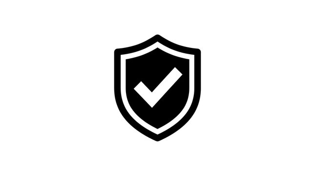 Black shield icon with white checkmark