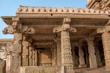 Obraz premium Ancient Stone Mandapa at Virupaksha Temple Hampi UNESCO World Heritage Site Karnataka India