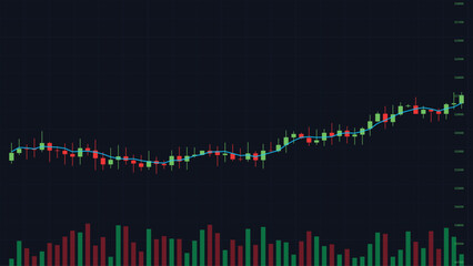 Fototapeta premium Financial Stock Market Candlestick Chart Crypto Trading Background